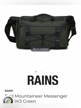 NWOT new Rains Olive Green Trail Mountaineer Messenger Bag